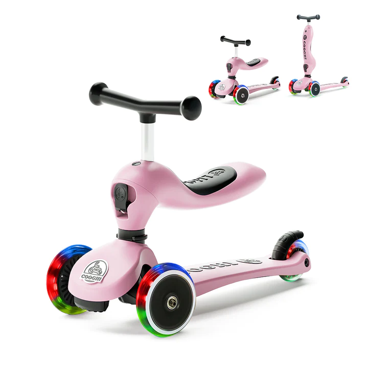 Cooghi V2 Pro trick scooters for kids has two modes of balance bike and scooter